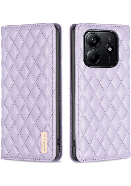 Xiaomi Redmi Note 14 Kart Yuvaları Eşkenar Dörtgen Deri Kapak (Yurt Dışından)
