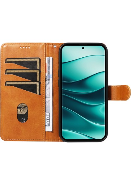 Xiaomi Redmi Note 14 Pro Plus 5g / Note 14 Pro 5g Flip Cüzdan T Şeklinde Çizgiler Deri Telefon Kapağı (Yurt Dışından)