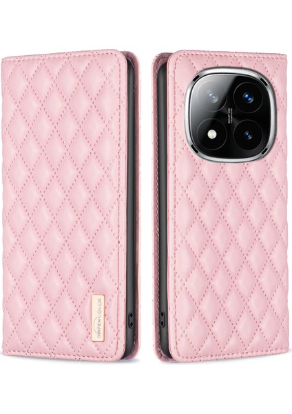 Xiaomi Redmi Note 14 Pro Plus 5g / Note 14 Pro 5g Kart Yuvaları Eşkenar Dörtgen Deri Kapak (Yurt Dışından)