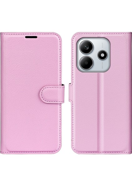 Xiaomi Redmi Note 14 Litchi Doku Darbeye Dayanıklı Deri Cüzdan Telefon Kapağı (Yurt Dışından)