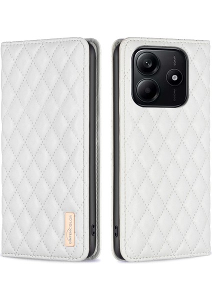 Xiaomi Redmi Note 14 Kart Yuvaları Eşkenar Dörtgen Deri Kapak (Yurt Dışından)