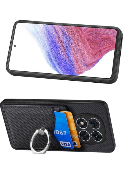 Xiaomi Redmi Note 14 Pro Plus 5g Deri Kart Yuvaları Halka Tutucu Kickstand ile Telefon Kapağı (Yurt Dışından)