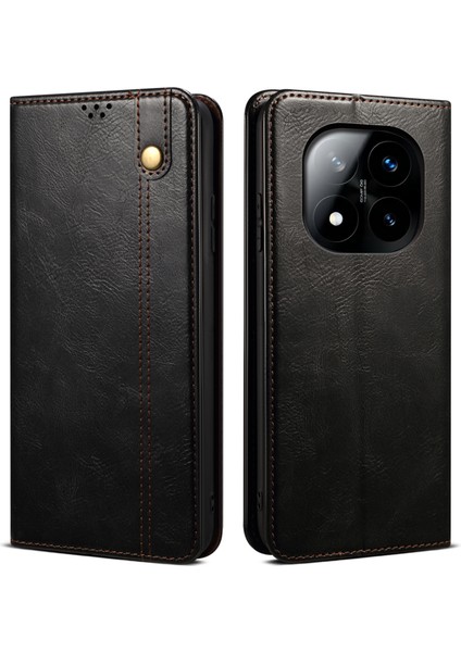 Xiaomi Redmi Note 14 Pro Plus 5g Crazy Horse Doku Mumlu Deri Cüzdan Halkalı Telefon Kılıfı Kapağı (Yurt Dışından)