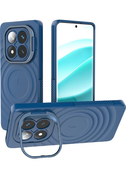 Xiaomi Redmi Note 14 Pro 5g Pc Kickstand Dalgalanma Doku Tpu Telefon Kapağı Magsafe ile Uyumlu (Yurt Dışından)
