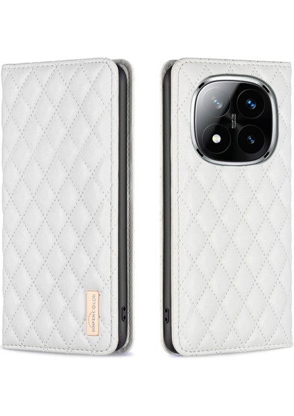 Xiaomi Redmi Note 14 Pro 4g Kart Yuvaları Eşkenar Dörtgen Deri Kapak (Yurt Dışından)