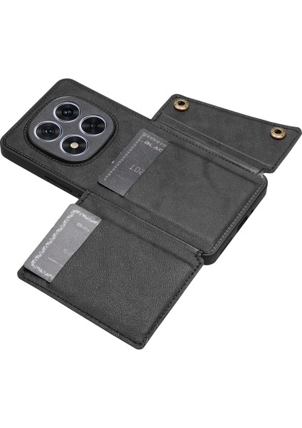 Xiaomi Redmi Note 14 Pro Plus 5g Kart Yuvaları Kickstand Deri + Tpu Telefon Kapağı (Yurt Dışından)