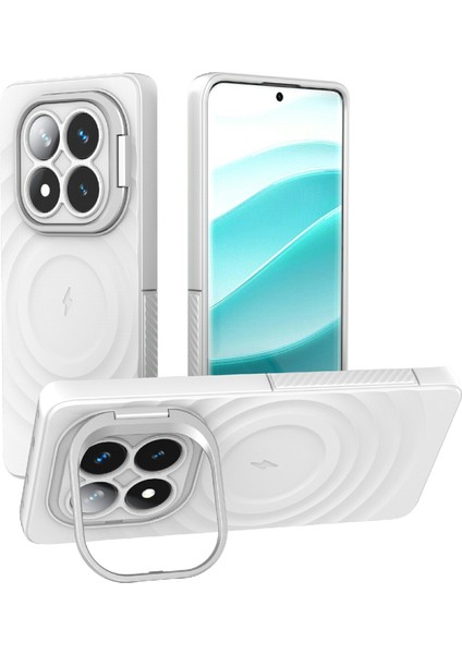 Xiaomi Redmi Note 14 Pro 5g Pc Kickstand Dalgalanma Doku Tpu Telefon Kapağı Magsafe ile Uyumlu (Yurt Dışından)