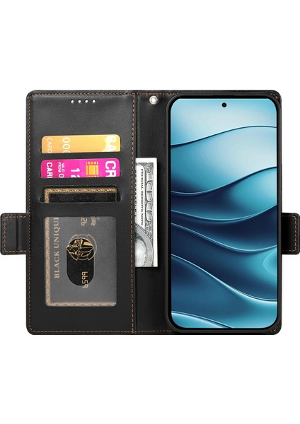 Xiaomi Redmi Note 14 Standlı Kılıf Pu Deri Cüzdan Telefon Kapağı (Yurt Dışından)