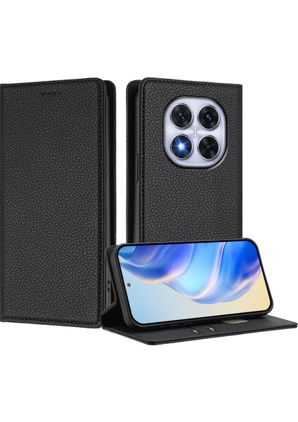 Xiaomi Redmi Note 14 Pro Plus 5g / Note 14 Pro 5g Cüzdan Rfıd Engelleme Litchi Doku Deri Kapak (Yurt Dışından)
