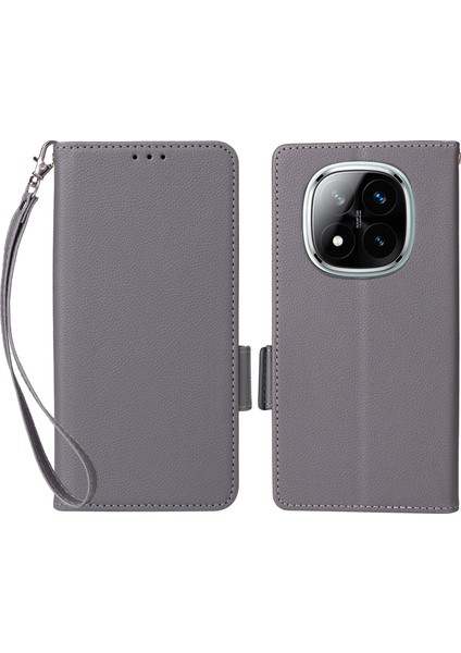 Xiaomi Redmi Note 14 Pro 4g Deri Litchi Doku Cüzdan Çevirme Telefon Kapağı (Yurt Dışından)