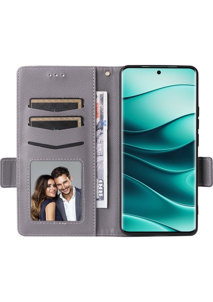 Xiaomi Redmi Note 14 Pro 4g Deri Litchi Doku Cüzdan Çevirme Telefon Kapağı (Yurt Dışından)