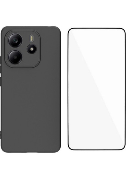 Xiaomi Redmi Note 14 Temperli Camlı Tpu Kılıf Mat Arka Kapak (Yurt Dışından)