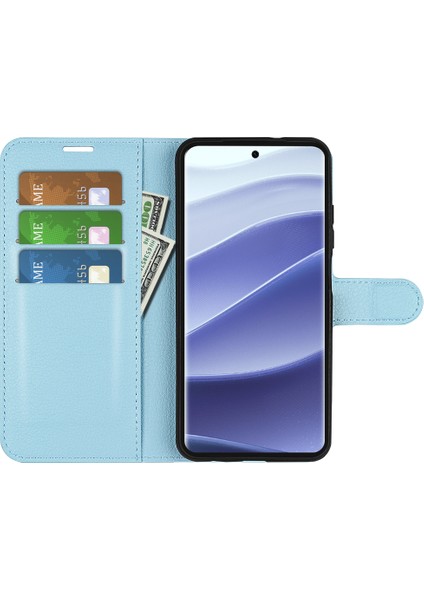 Xiaomi Redmi Note 14 Pro 5g Litchi Doku Darbeye Dayanıklı Deri Cüzdan Telefon Kapağı (Yurt Dışından)