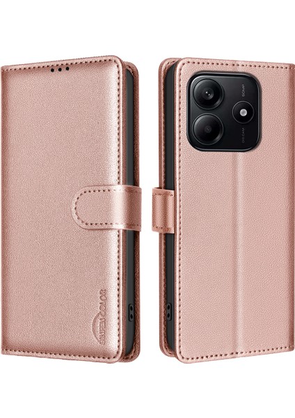 Xiaomi Redmi Note 14 Deri Cüzdan Rfıd Engelleme Telefon Kapağı (Yurt Dışından)