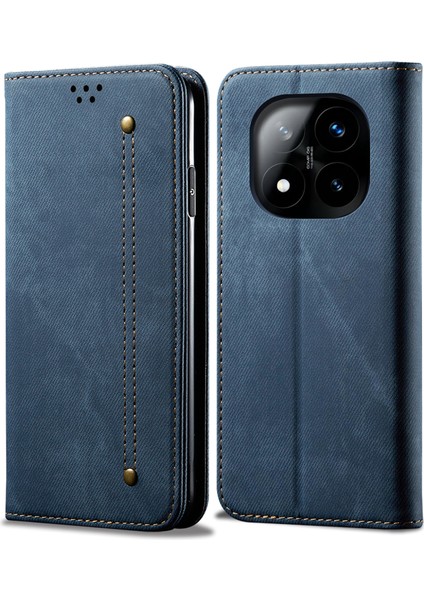 Xiaomi Redmi Note 14 Pro 5g Kot Kumaş Dokusu Çizilmez Deri Standlı Telefon Kapağı (Yurt Dışından)