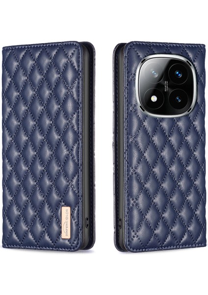 Xiaomi Redmi Note 14 Pro 4g Kart Yuvaları Eşkenar Dörtgen Deri Kapak (Yurt Dışından)