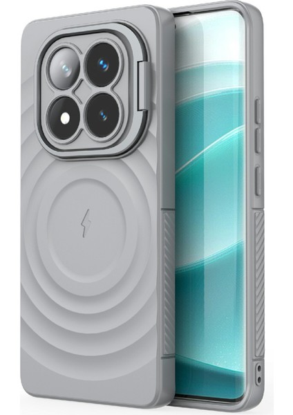 Xiaomi Redmi Note 14 Pro 5g Pc Kickstand Dalgalanma Doku Tpu Telefon Kapağı Magsafe ile Uyumlu (Yurt Dışından)