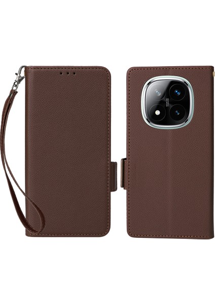 Xiaomi Note 14 Pro Plus 5g / Note 14 Pro 5g Litchi Doku Pu Deri Cüzdan Flip Telefon Kapağı (Yurt Dışından)