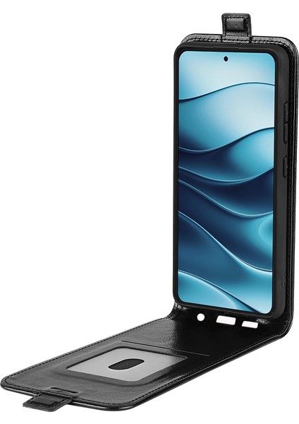 Xiaomi Redmi Note 14 Kart Yuvalı Dikey Çevirme Deri Telefon Kapağı (Yurt Dışından)