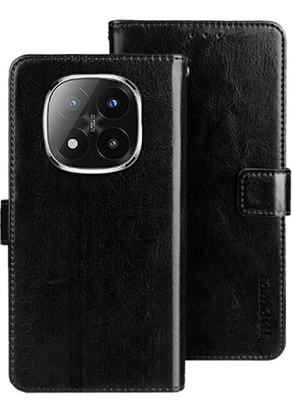 Xiaomi Redmi Note 14 Pro Plus 5g Standlı Kılıf Crazy Horse Doku Deri Telefon Kapağı (Yurt Dışından)