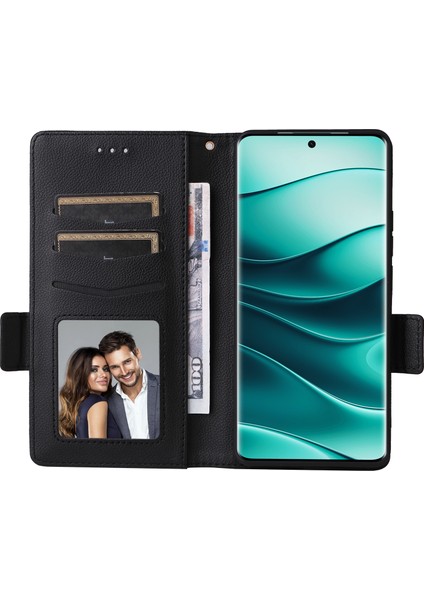 Xiaomi Note 14 Pro Plus 5g / Note 14 Pro 5g Litchi Doku Pu Deri Cüzdan Flip Telefon Kapağı (Yurt Dışından)
