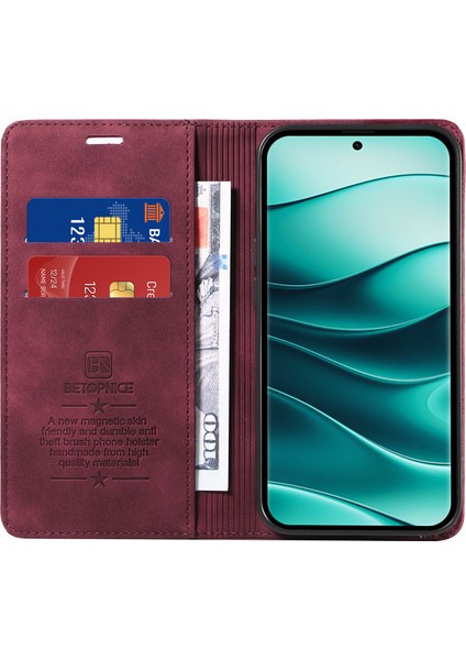 Xiaomi Redmi Note 14 Pro Plus 5g / Note 14 Pro 5g Cüzdan Kılıf Deri Telefon Kapağı Standlı (Yurt Dışından)