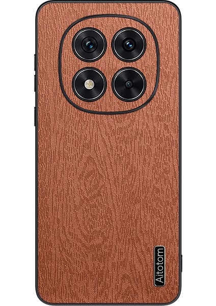 Xiaomi Redmi Note 14 Pro 5g Ahşap Doku Pu Deri Kaplamalı Pc+Tpu Telefon Kapağı (Yurt Dışından)