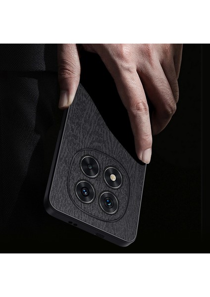Xiaomi Redmi Note 14 Pro 5g Ahşap Doku Pu Deri Kaplamalı Pc+Tpu Telefon Kapağı (Yurt Dışından)