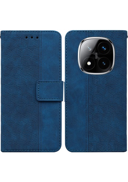 Xiaomi Redmi Note 14 Pro 5g Geometri Desenli Deri Cüzdan Telefon Kılıfı (Yurt Dışından)