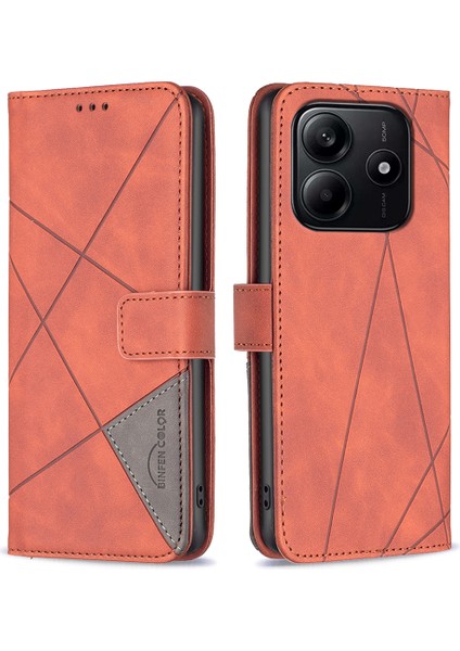 Xiaomi Redmi Note 14 Deri Telefon Kılıfı Cüzdan Standı (Yurt Dışından)