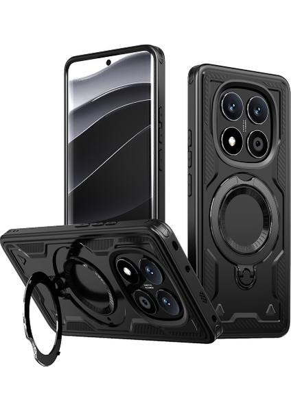 Xiaomi Redmi Note 14 Pro 5g Askeri Koruma Pc+Tpu Kickstand Telefon Kılıfı Magsafe ile Uyumlu (Yurt Dışından)