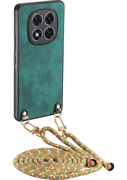 Xiaomi Redmi Note 14 Pro 5g Retro Doku Deri Kaplamalı Pc+Tpu Telefon Kapağı Asma Halatlı (Yurt Dışından)