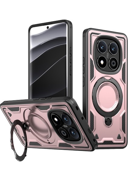 Xiaomi Redmi Note 14 Pro 5g Askeri Koruma Pc+Tpu Kickstand Telefon Kılıfı Magsafe ile Uyumlu (Yurt Dışından)