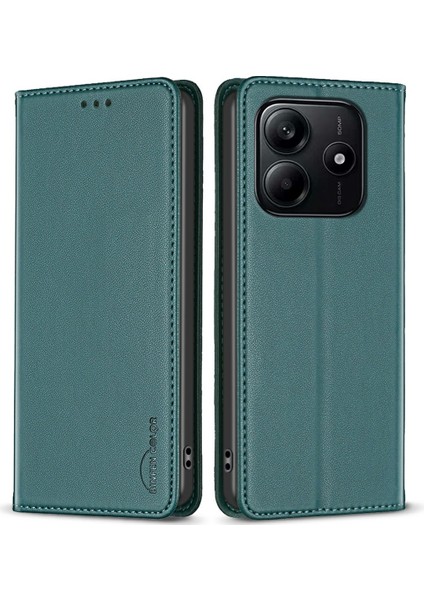 Xiaomi Redmi Note 14 Deri Kart Yuvaları Telefon Kapağı (Yurt Dışından)