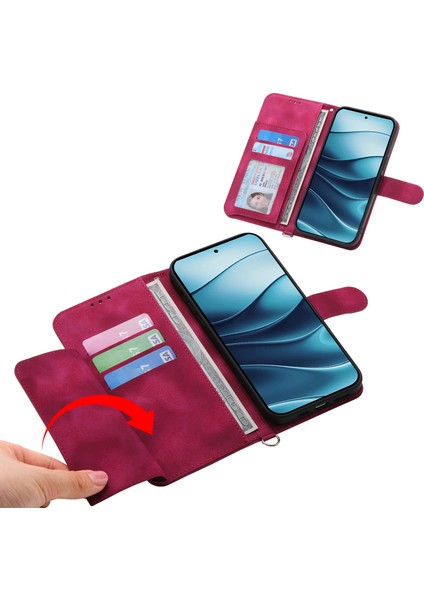 Xiaomi Redmi Note 14 Askılı Pu Deri Cüzdan Telefon Kılıfı (Yurt Dışından)