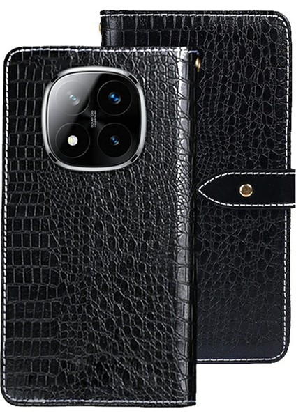 Xiaomi Redmi Note 14 Pro 5g Timsah Dokulu Pu Deri Flip Telefon Kapağı (Yurt Dışından)