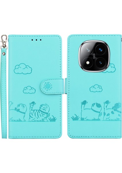 Xiaomi Redmi Note 14 Pro 5g Rfıd Engelleme Yavru Kedi Desen Tpu+Pu Deri Telefon Kapağı (Yurt Dışından)