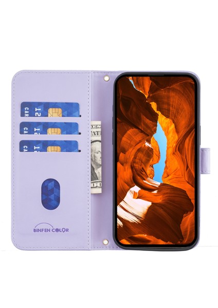 Xiaomi Redmi Note 14 Deri Cüzdan Kare Izgara Telefon Kapağı (Yurt Dışından)