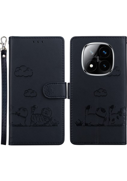 Xiaomi Redmi Note 14 Pro 5g Rfıd Engelleme Yavru Kedi Desen Tpu+Pu Deri Telefon Kapağı (Yurt Dışından)