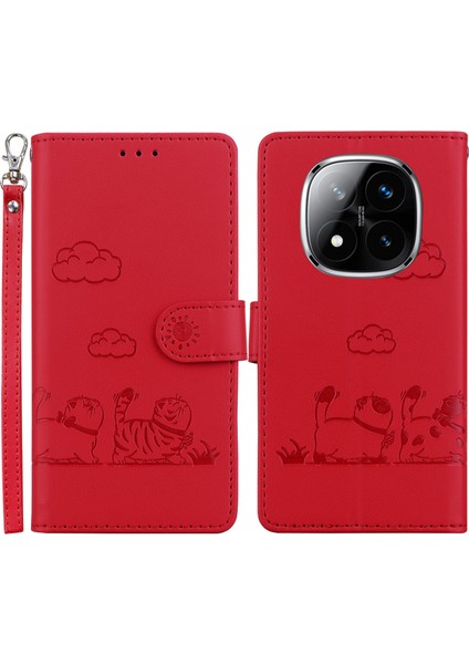 Xiaomi Redmi Note 14 Pro 5g Rfıd Engelleme Yavru Kedi Desen Tpu+Pu Deri Telefon Kapağı (Yurt Dışından)