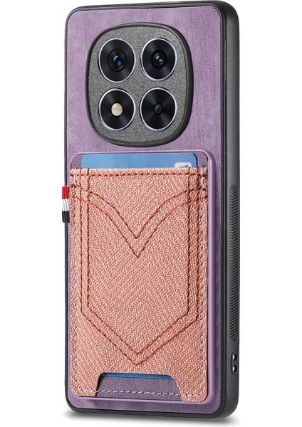 Xiaomi Redmi Note 14 Pro Plus 5g Telefon Kılıfı Retro Jean Kumaş Doku Deri Arka Kapak Kart Sahibinin (Yurt Dışından)