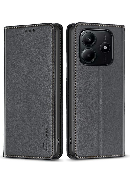 Xiaomi Redmi Note 14 Deri Kart Yuvaları Telefon Kapağı (Yurt Dışından)