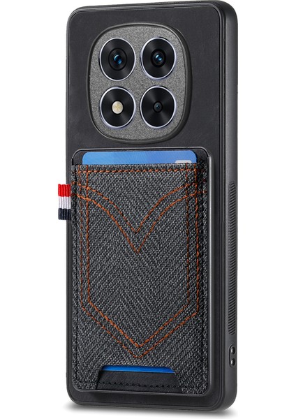 Xiaomi Redmi Note 14 Pro Plus 5g Telefon Kılıfı Retro Jean Kumaş Doku Deri Arka Kapak Kart Sahibinin (Yurt Dışından)