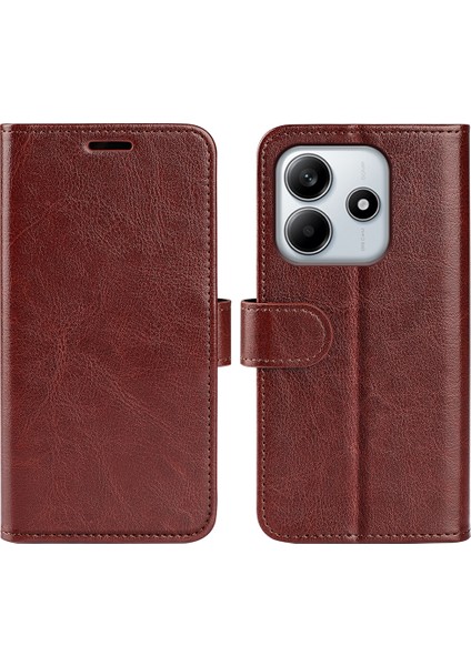 Xiaomi Redmi Note 14 Cüzdan Crazy Horse Doku Standı Deri Telefon Kapağı (Yurt Dışından)