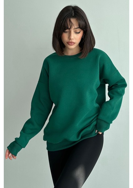 Kadın Bisiklet Yaka Oversize Sweatshirt fiyatları