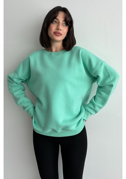 Kadın Bisiklet Yaka Oversize Sweatshirt fiyatları