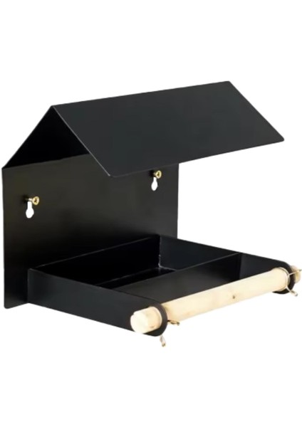 Asılı Kuş Besleyici Hava Durumu Kuş Besleme Açık Sundurma Arka Bahçesi Siyah (Yurt Dışından)