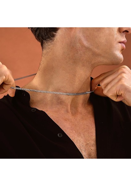 925 Ayar Gümüş 4 mm Gurmet Zincir Unısex Kolye