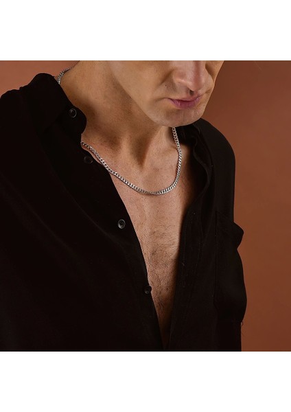 925 Ayar Gümüş 4 mm Gurmet Zincir Unısex Kolye modelleri