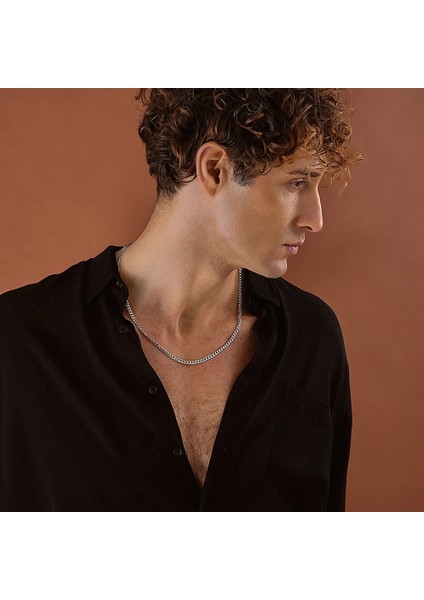 925 Ayar Gümüş 4 mm Gurmet Zincir Unısex Kolye fırsatları